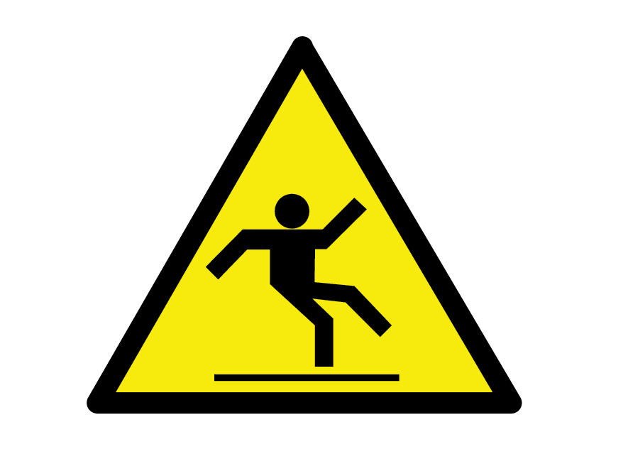 Safety Sign depicting someone falling to highlight the risks of aging